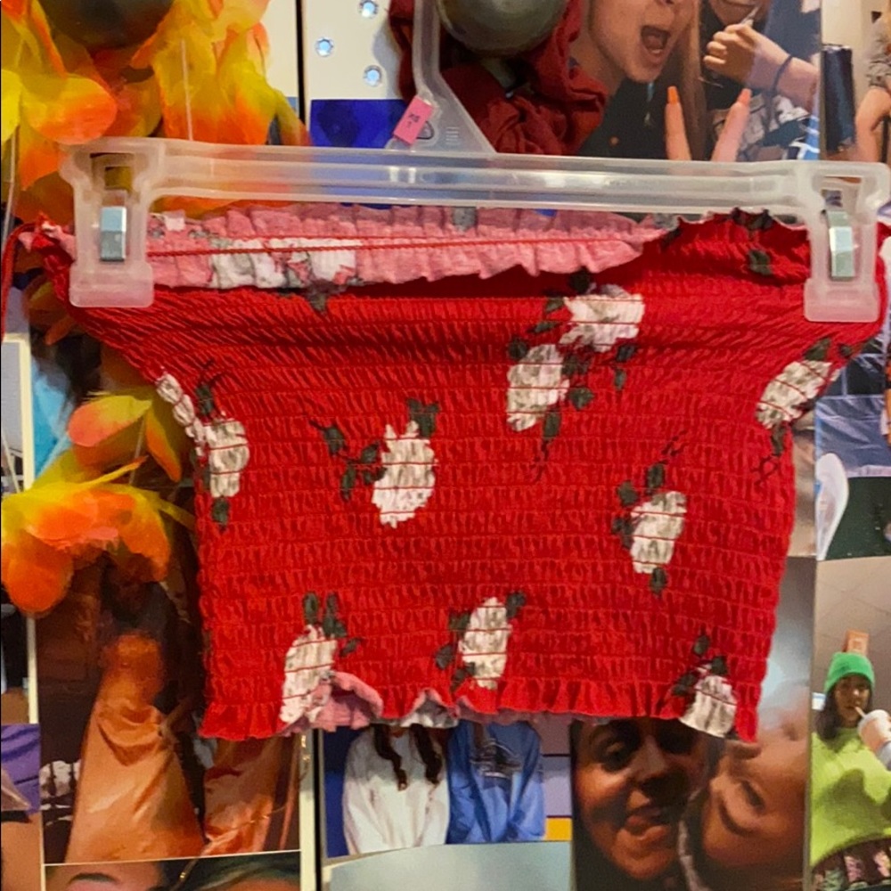 garage tube top xs red